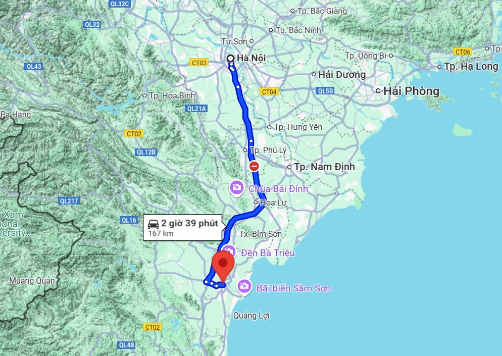 hà nội đến thanh hóa bao nhiêu km